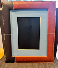 Pier 1 imports Faux Leather Desktop Frame 10" x  12” hold 8x10 or 5x7 photo