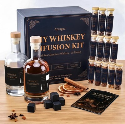 Whiskey Making Kit, Natural Wood Chips & Botanicals To Create Your Own Flavors