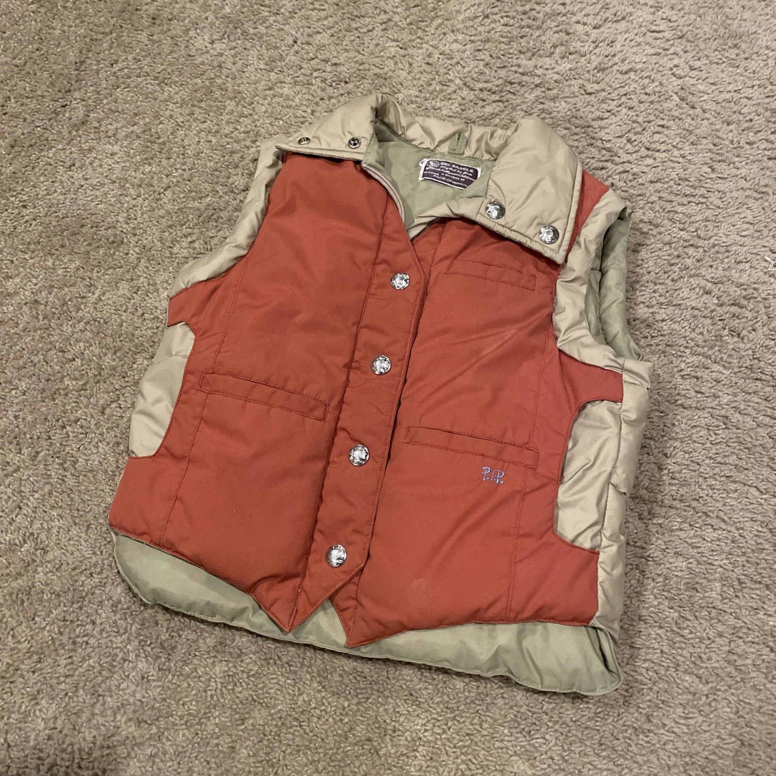 Vintage Ski Daddle Puffer Vest Duck Down Waterfowl Feather Insulated Orange Tan
Opens in a new windo