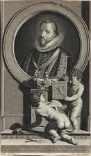 Pieter van Gunst - Portrait King James - Antique Engraving
