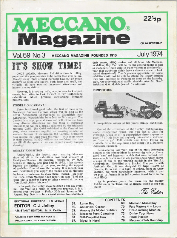 Meccano Magazine Lot#2 iss. 7/74,10/74,7/75,1/75 no reserve