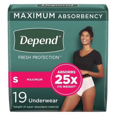 Depend  Fresh Protection  Women's Maximum Absorbency Underwear, Small