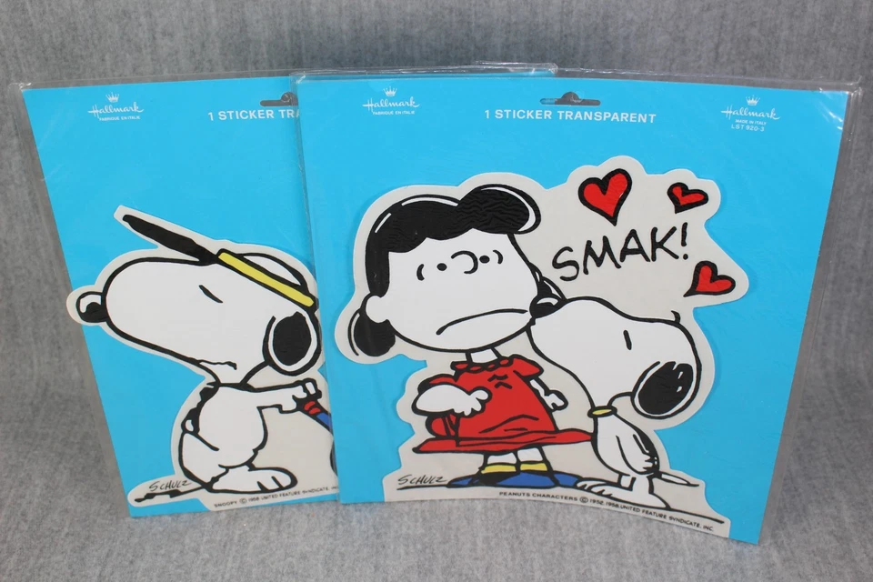 SNOOPY Peanuts Hallmark Stickers Vintage Italy Kissing Lucy | Tennis 1980s New - Bild 4 von 4