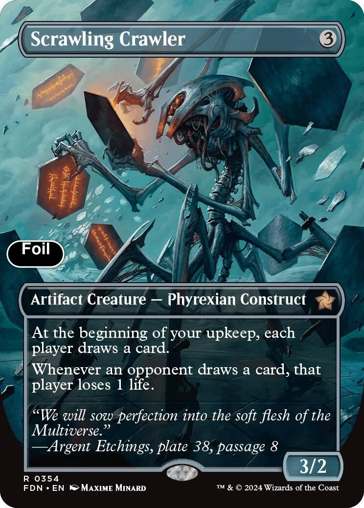 Scrawling Crawler (Borderless) - 354 - NM - Foil - Rare - Foundations