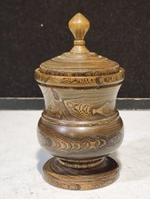 1979 Artisan Hand Turned Elm Wood Jar by ORDELL SMITH Sedalia Missouri Signed