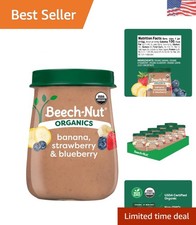 Nutritious Organic Baby Food: Banana, Strawberry  Blueberry Puree, 10 Count