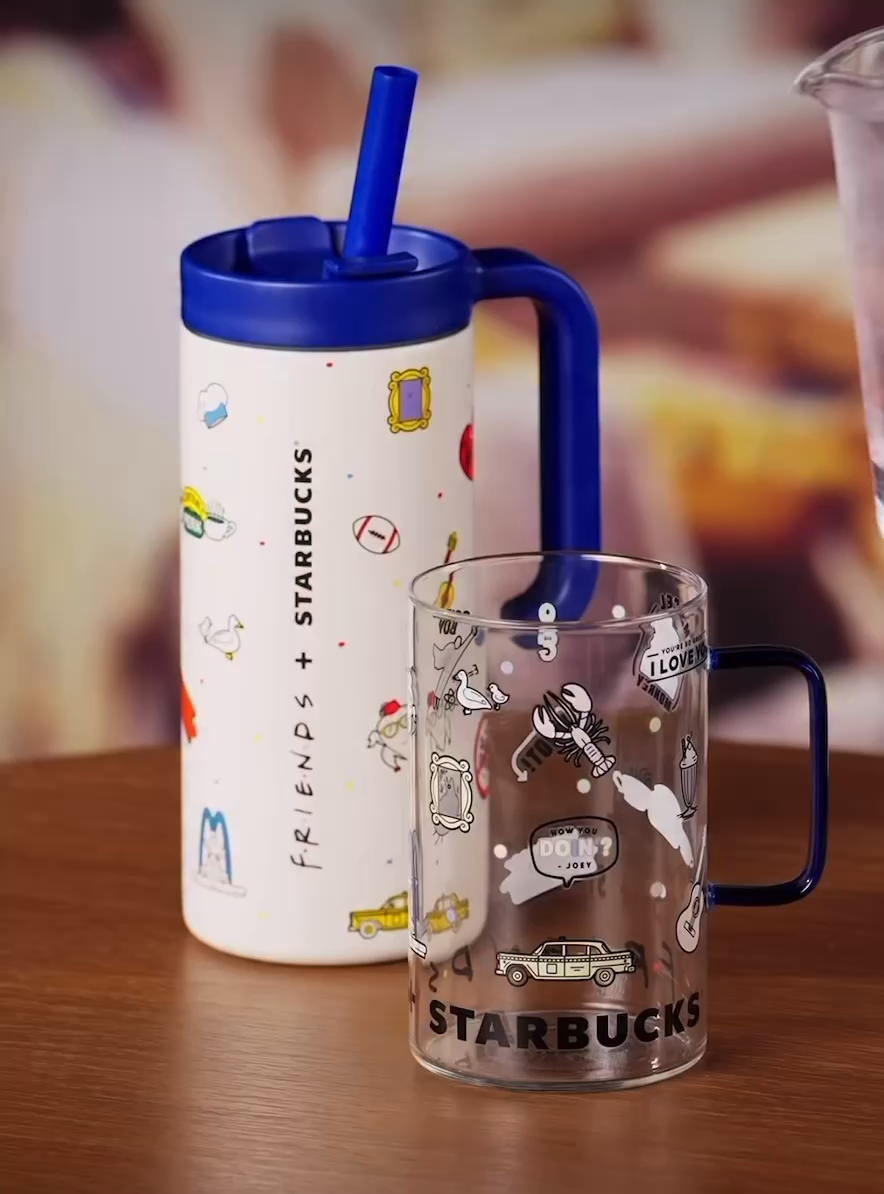 Starbucks Korea 2026 FRIENDS Collab Bearista Cat Keychain Tumbler