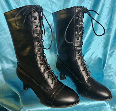 Vintage Style Ladies Victorian 1880s Mary Poppins Boots Heels Size