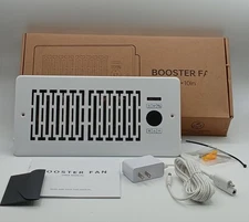 Register Booster Fan for 4” x 10” Vents with Smart Thermostat, Quiet 10-Speed