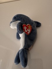 TY Beanie Baby - WAVES the Whale ODDITY  w/ Echo Hang  Tush Tags Orca