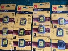 Kodak 32GB 90 MBs Class 10 SD UHS-I U1 V10 SDHS Full HD Flash Memory Card x 12