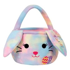 Easter Baskets for Kids,Plush Egg Hunting Easter Buckets with Handle Multi