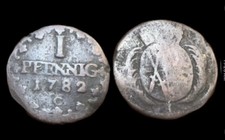 German States Saxony Copper Pfennig 1782-C, KM 1000