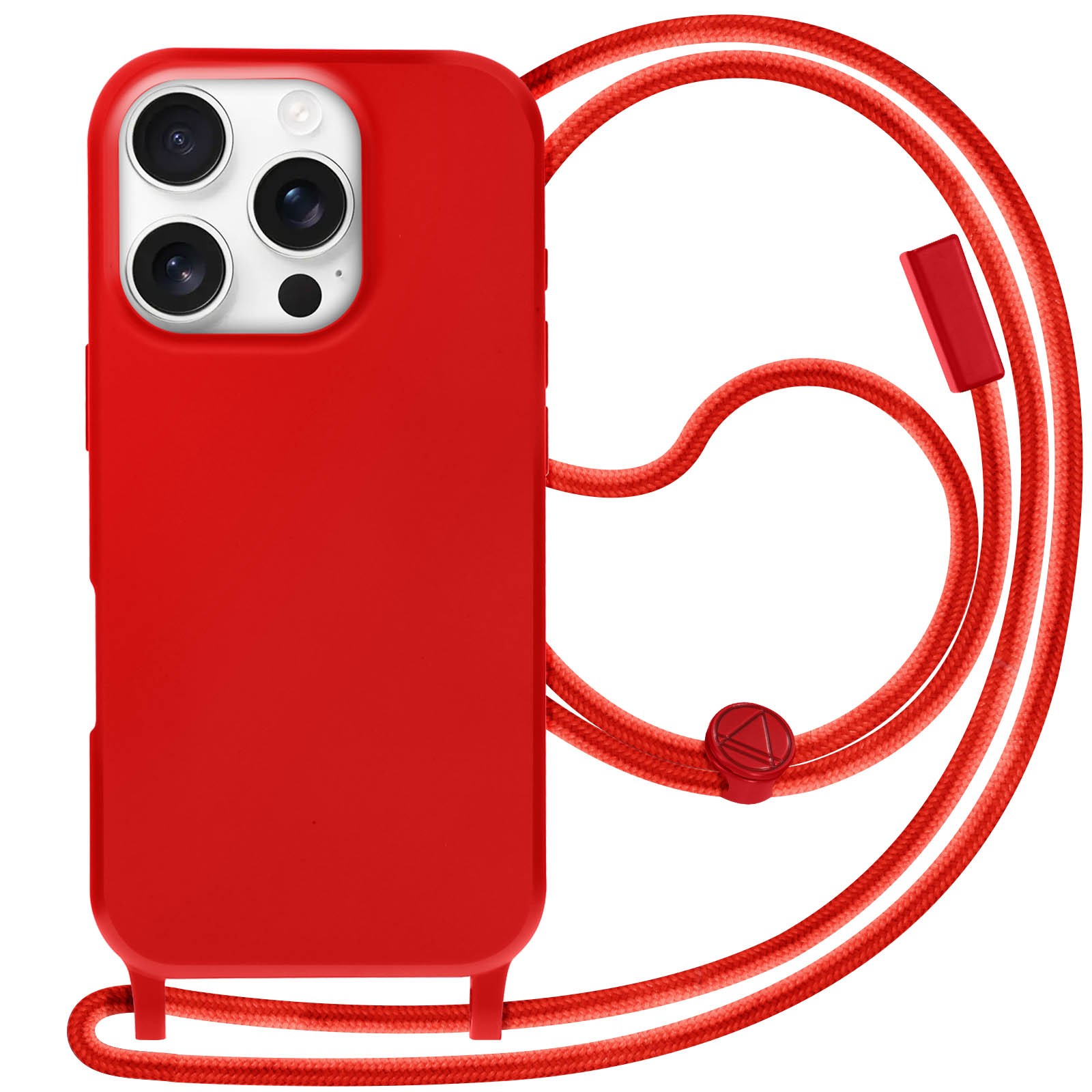 Coque cordon iPhone 16 Pro Max rouge anti-chute et douce