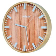 PEWETA Funkwanduhr braun Holz, Ø 30,0 cm