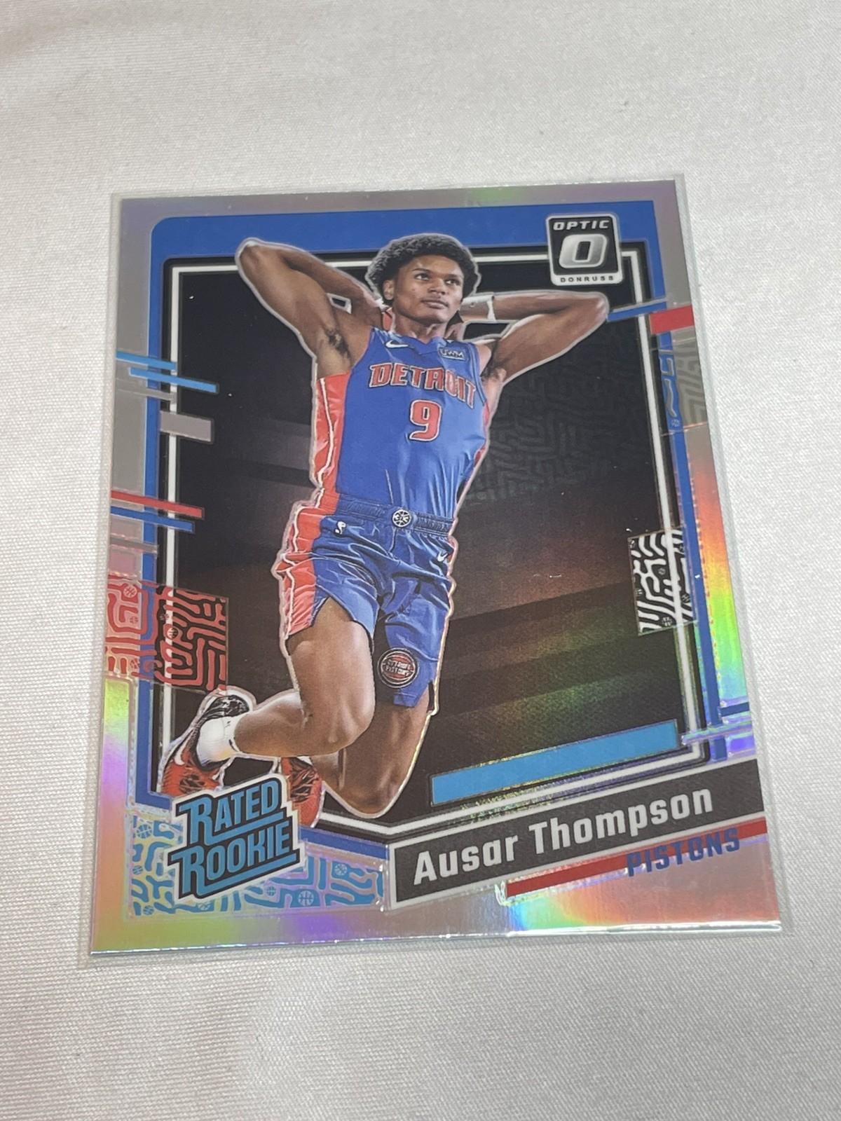 2023-24 Donruss Optic #235 Ausar Thompson (RC) Rated Rookie Holo Prizm Pistons