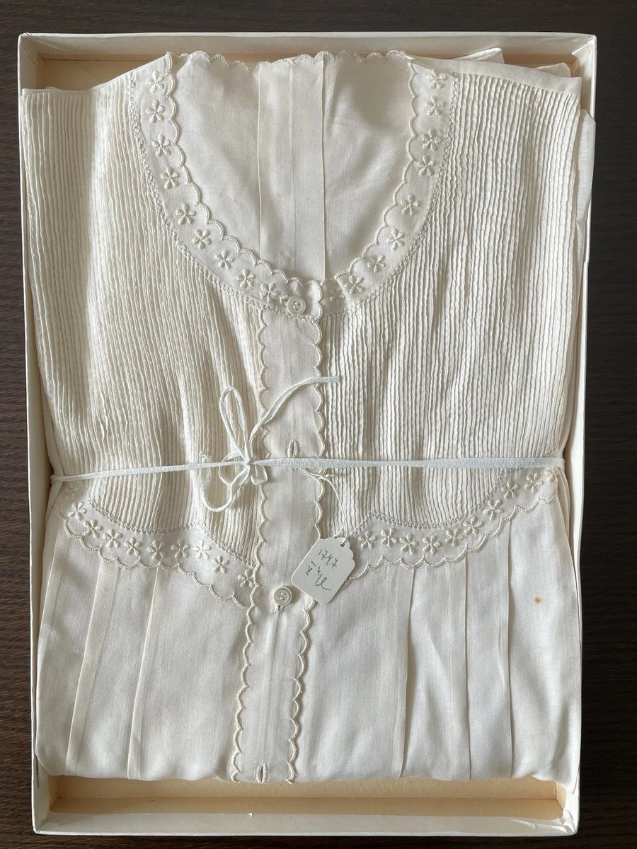 YOZLY Camicia Da Notte In Cotone Ricamato Per Donna - Senza Maniche, Con Tasche, Bianca, Taglia L (disponibile S-XXXL) - 4