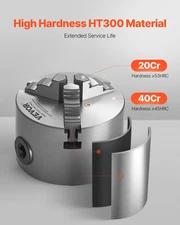 3 Inch 3-Jaw Self-Centering Lathe Chuck for Precision Drilling, Milling Machine,