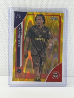 2025-2026 Topps Chrome Premier League #37 Romelle Donovan Yellow Refractor 5/275