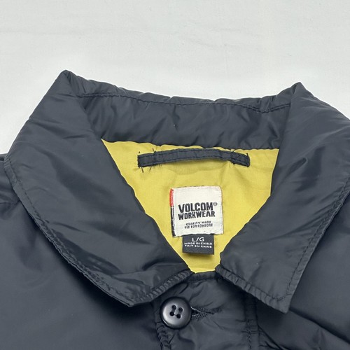 Volcom Mens Utility Puffer Jacket Pockets Collar Black Skater Snowboard Size L - Picture 7 of 18