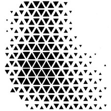 Really Great Stencils, Triangle Gradient 2 Stencil, 6x6", Background, Scattered