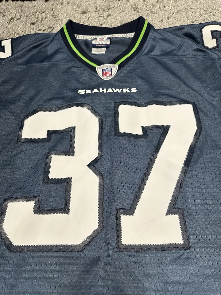 Футболка мужская Shaun Alexander XXL синяя Seattle Seahawks с вышивкой Reebok НЕРАСПРОДАННАЯ - Изображение 2 из 4