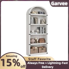 71" Tall 5-Tier Wooden Bookshelf Open Display Bookcase Home Office Ample