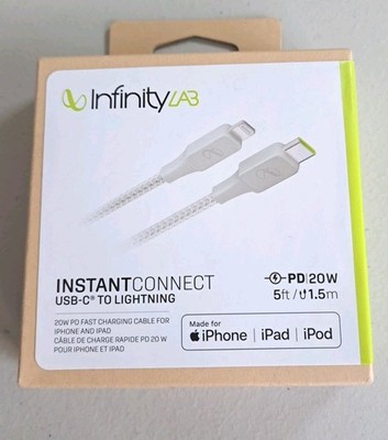 Apple USB-C to Lightning Adapter for iPhone InfinityLab 5ft 20w Sealed Brand New