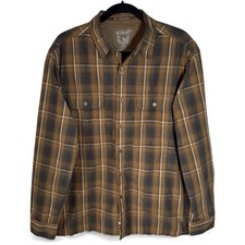 Kuhl Eluxur Brown Plaid Button Down Long Sleeve Shirt Brown Size Large Outdoors
