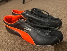 Vintage 80s Puma Arsenal Football Boots UK 10 Black Orange Astro Retro Rare