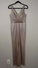 Women's Nightway Gold/Pink Glitter Jumpsuit Size 6