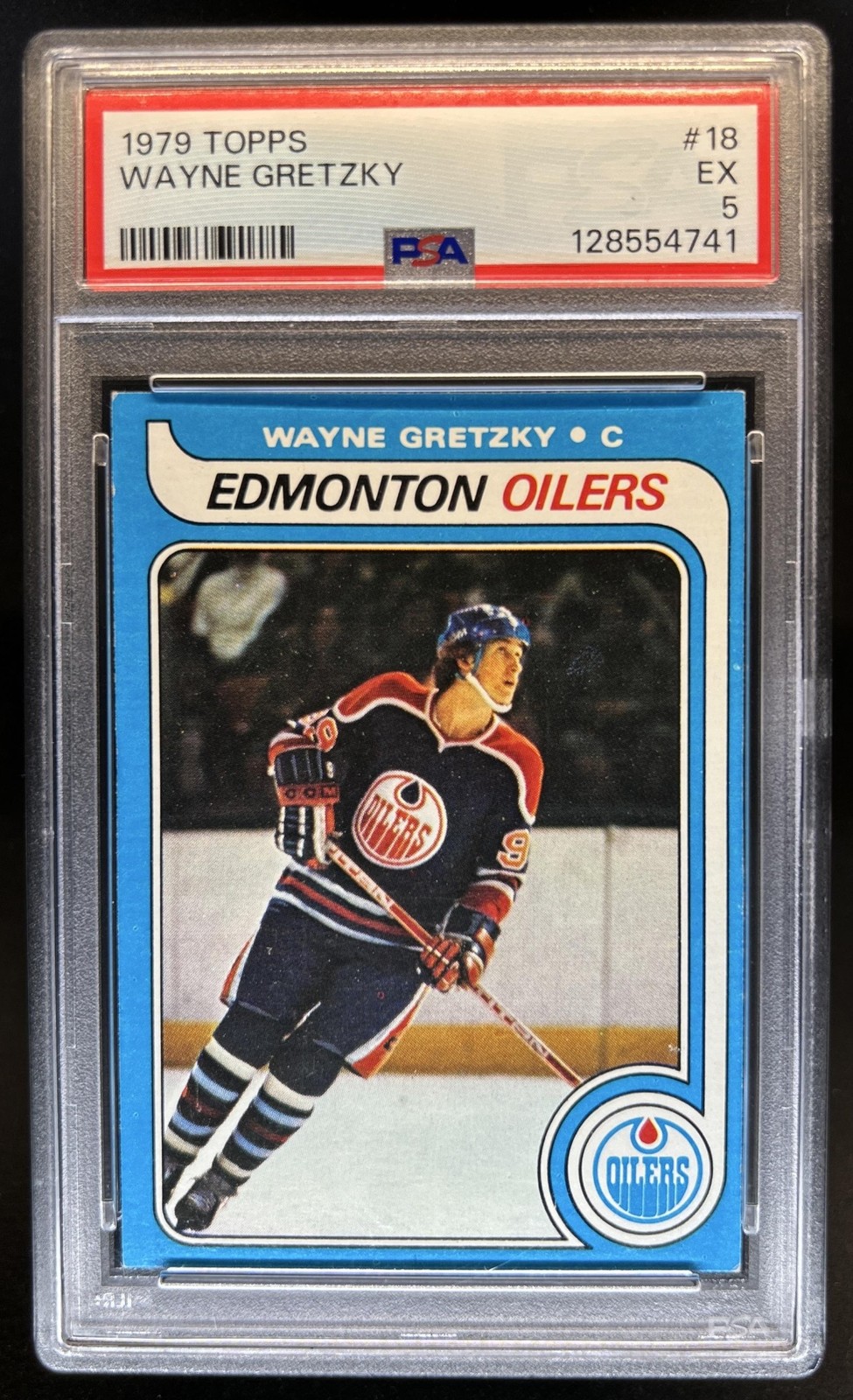 1979-80 Topps Wayne Gretzky Rookie UER RC #18 Oilers PSA 5 view 1