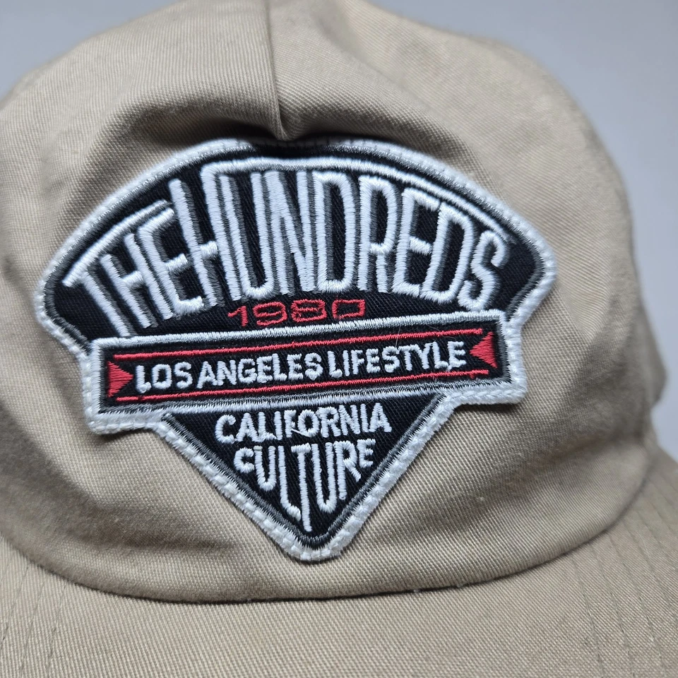 Gorra de béisbol unisex The Hundreds talla única caqui tostado ala verde botón rojo Foto 3 de 4