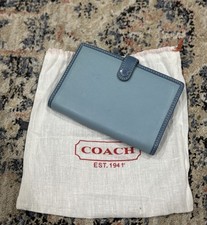 Coach Vintage Pen Blue Leather Address Book with Pen and Organizer Wallet.