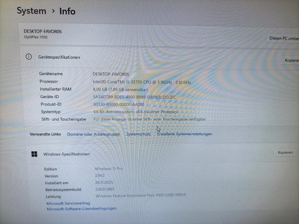Dell OptiPlex 7010 SFF Intel Core i3-3570S, 8 GB RAM 128GB SDD Windows 11 Pro N4 - Bild 2 von 4