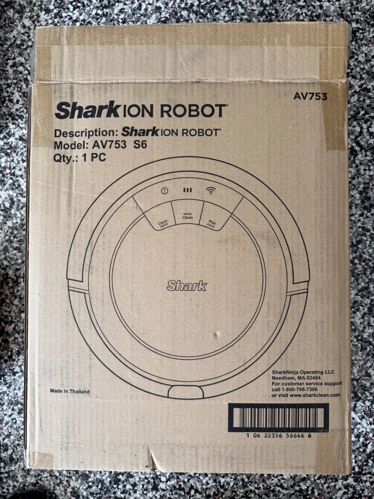 Shark Ion Robot Vacuum Tri Brush system / Model AV753 S6 / Gray