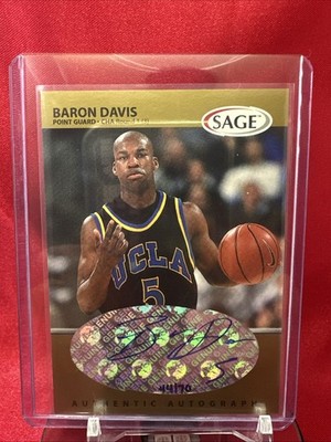 1999 SAGE Autographs Gold #A16 Baron Davis AUTO 44/70