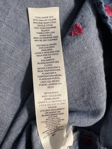 Chico's Lotta Love Shirt Women's Sz 2 Button Front 3/4 Sleeve Cottagecore Hippie - Picture 12 of 13
