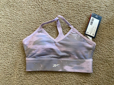 Reebok Purple Racerback Padded Medium Support Sports Bra Size Small ...