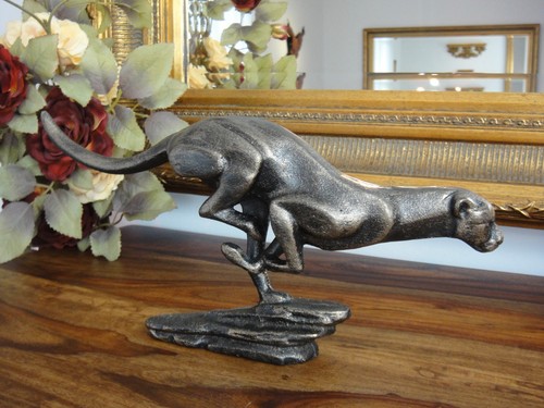 Skulptur Jaguar Eisen Guss Gepard Figur Leopard Statue Panther Puma Tiger Löwe - Bild 3 von 5