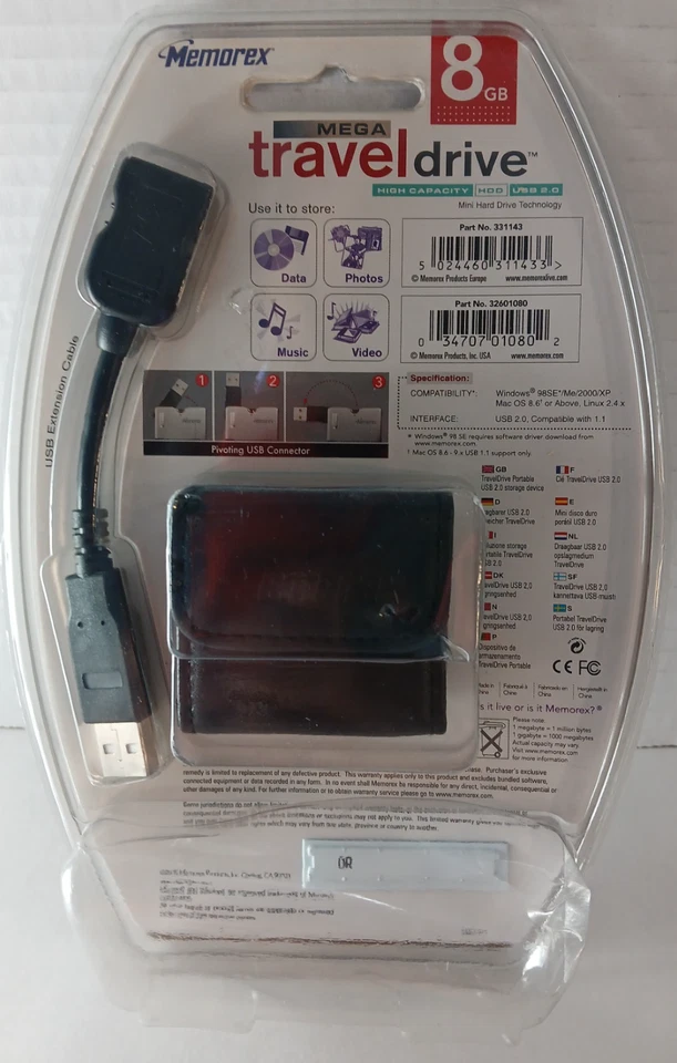 MEMOREX 8 GB MEGA TRAVEL DRIVE; NEW IN HARD PLASTIC - Image 3 of 4