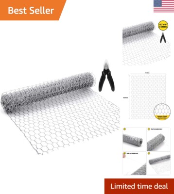Galvanized Hexagonal Chicken Wire Net - 3 Sheets 13.7''x40 - Wire Cutting Pliers