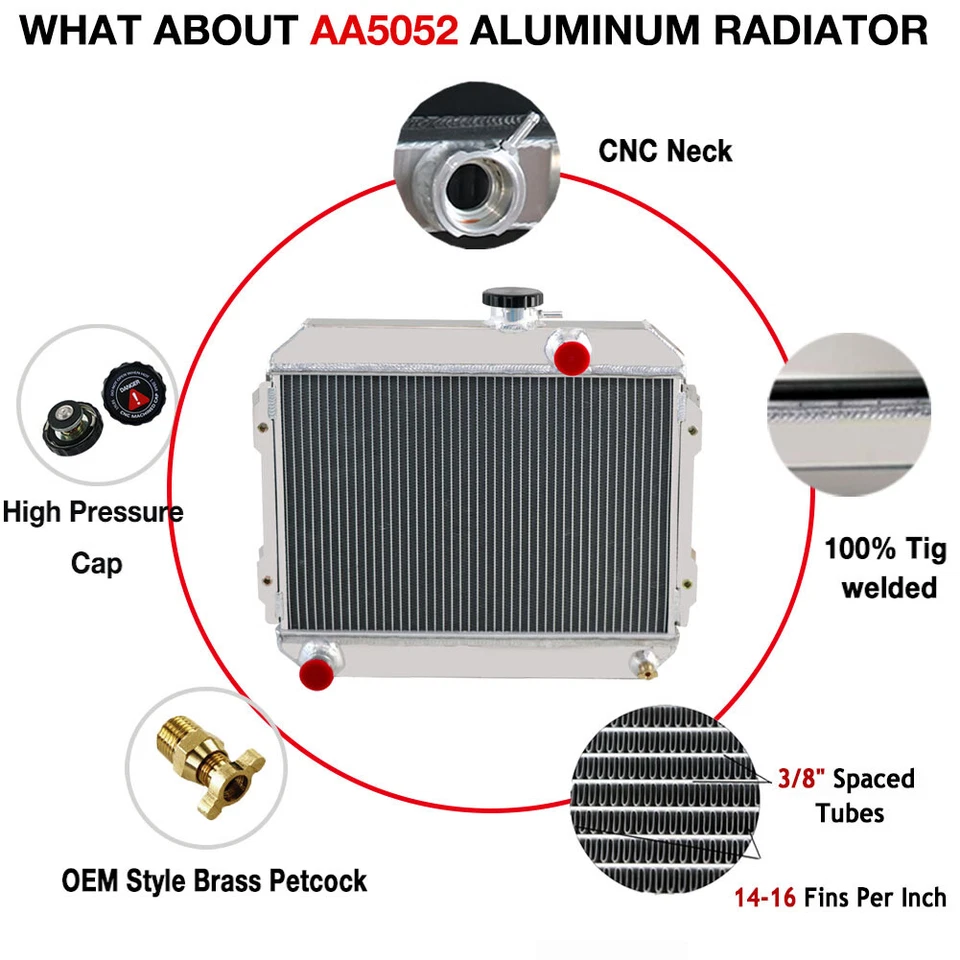 3 Row Row Tubes Radiator For 1974-1985 82 78 Toyota Corolla KE30 KE38 KE55 KE70 Foto 2 de 4