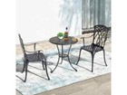 New ListingNuu Garden Patio Bistro Set Furniture Rust-Proof Outdoor Aluminum Black 3-Piece