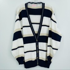 Vintage nautical cardigan grandpa sweater teacher women's size M