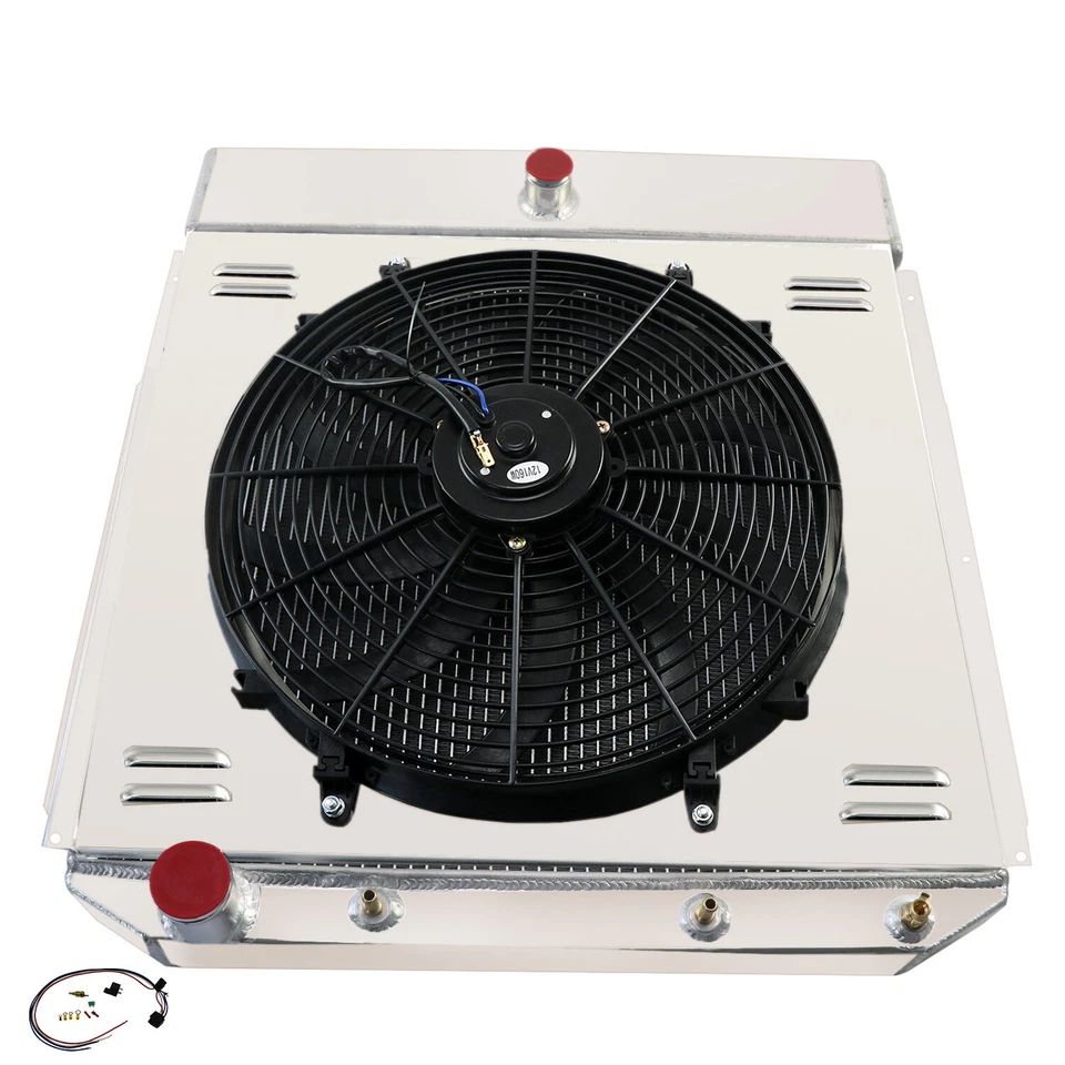3Row Aluminum Radiator&Shroud Fan for 1953-1956 ford F-100 F-250 F-350 Truck V8 Foto 4 de 4