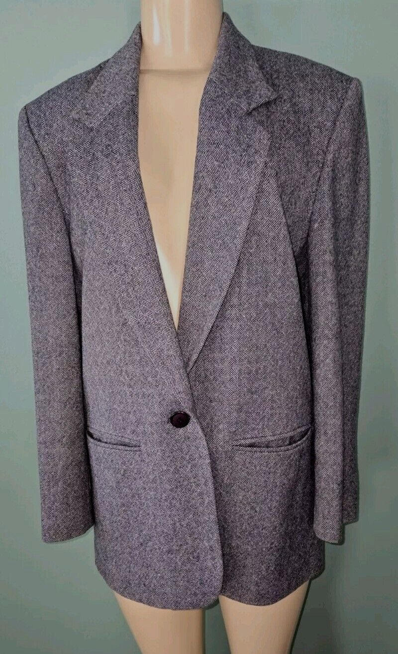 Womens Pendleton Virgin Wool Herringbone Blue Bla… - image 1