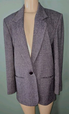Womens Pendleton Virgin Wool Herringbone Blue Blazer Jacket Size 12