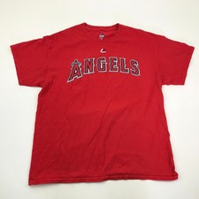Garrett Richards Los Angeles Angels Shirt Size Large L Red Tee MLB Majestic