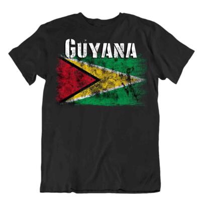 Guyana T-Shirt Flaggen T-Stück Reise-Andenken Bluse Tee Guyana flag Tops Gift